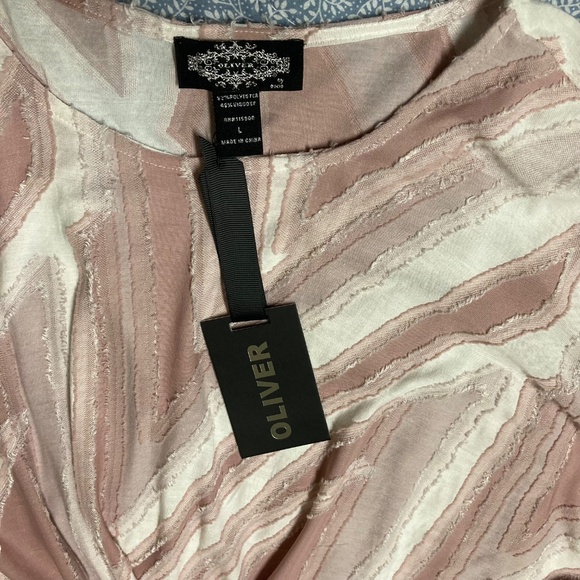 OLIVIA Ruched Criss-Cross Angel Wing Drape Top Large - Picture 3 of 11